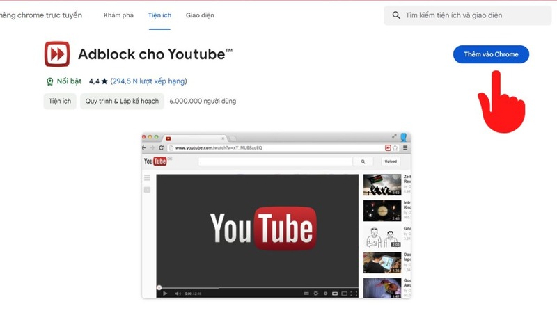 Sử dụng tiện ích Adblock for YouTube bước 1