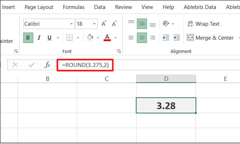 Cách làm tròn số trong Excel với hàm ROUND