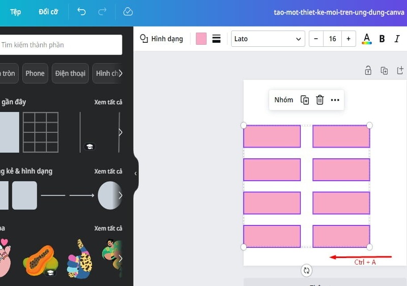 Cách tạo bảng tùy chỉnh trong Canva