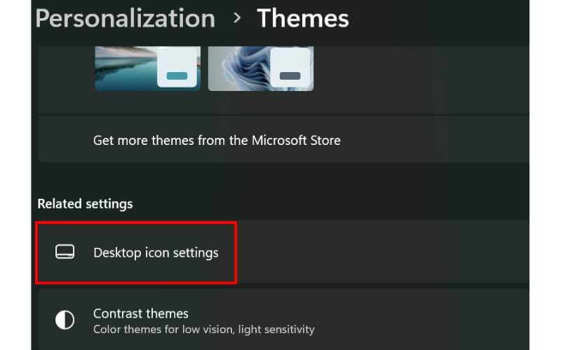 chọn Desktop Icon Settings