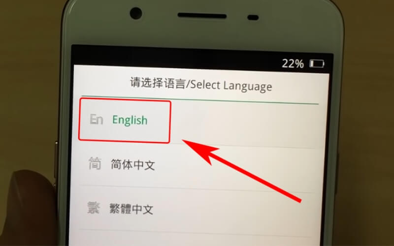 chọn ngôn ngữ English