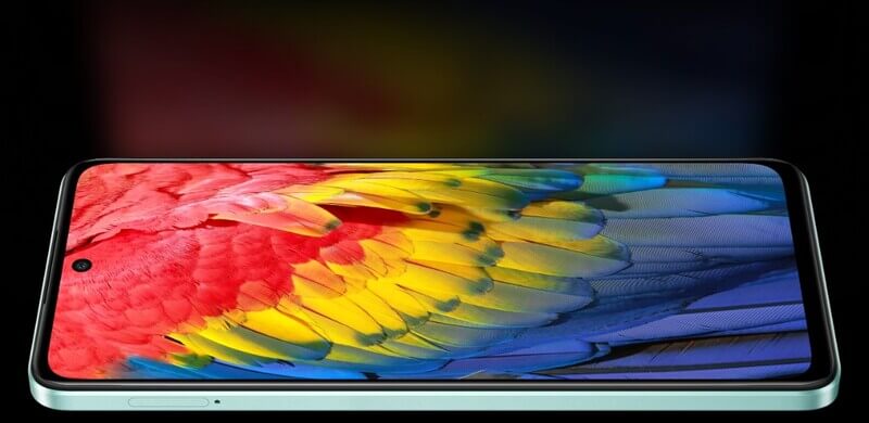 Thiết kế màn hình notch nốt ruồi của A58