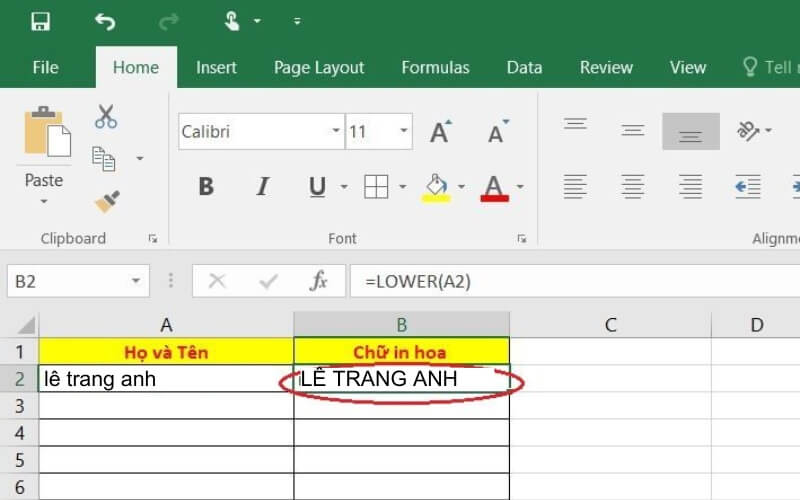 nhấn enter để chuyển sang chữ in hoa