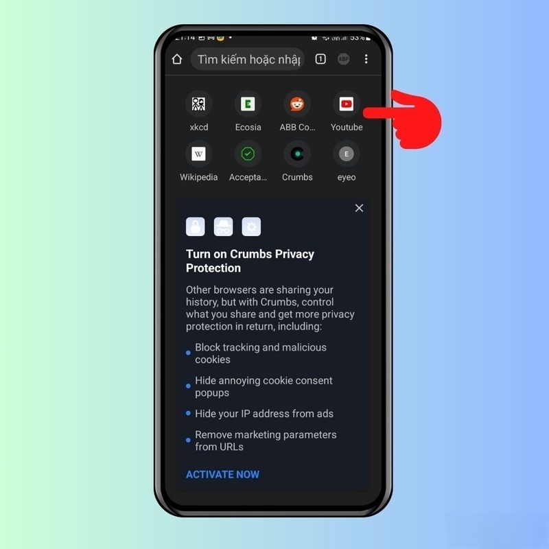 tạo Adblock Browser bước 3
