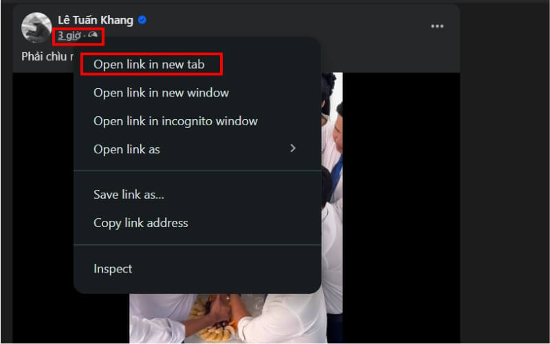 Lấy link bằng menu chuột phải