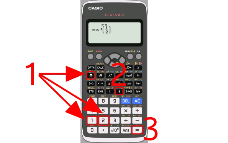 Nhập giá trị cần tính trên máy Casio