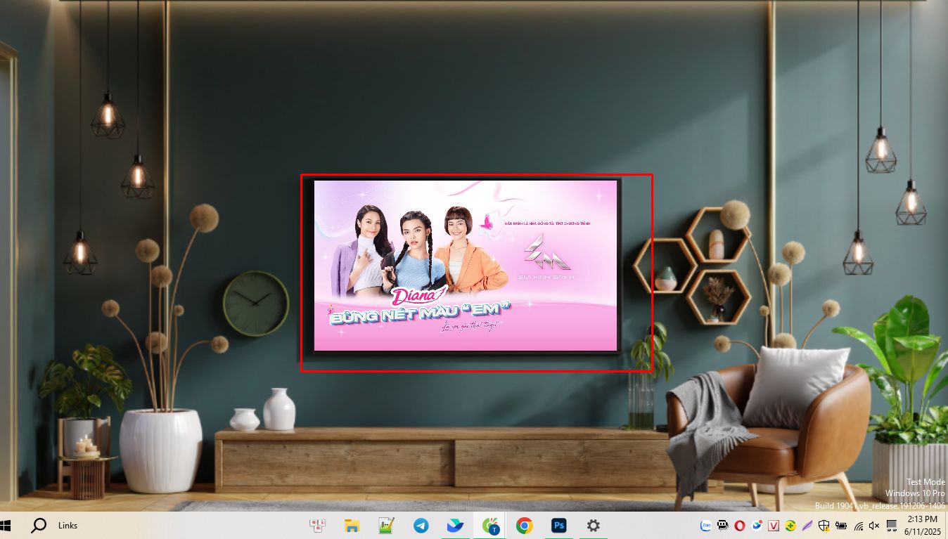 chèn video tivi hình nền laptop