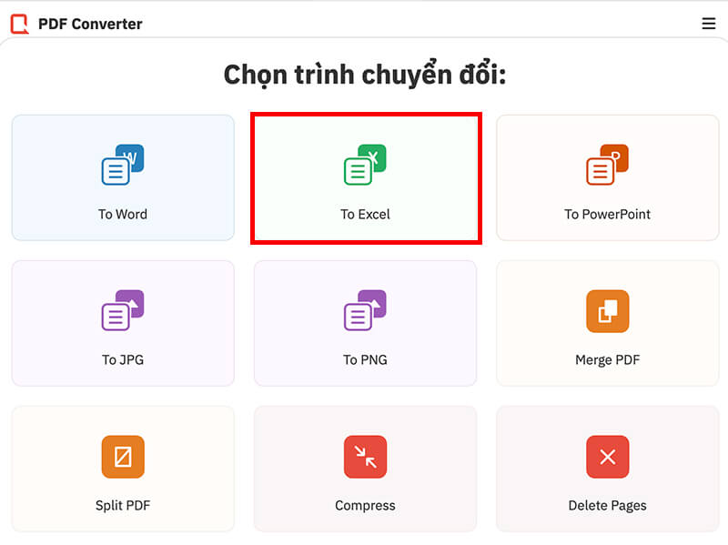 Chuyển file thông qua PDF Converter 2