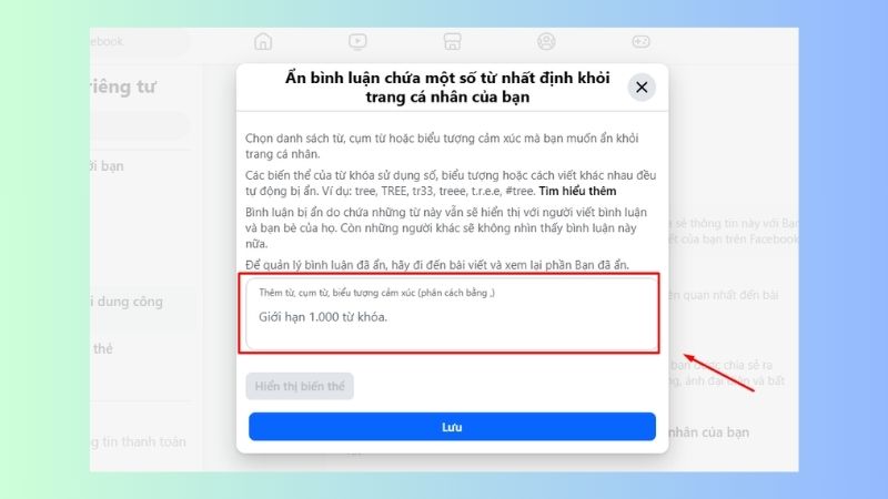 cách ẩn comment trên facebook 1
