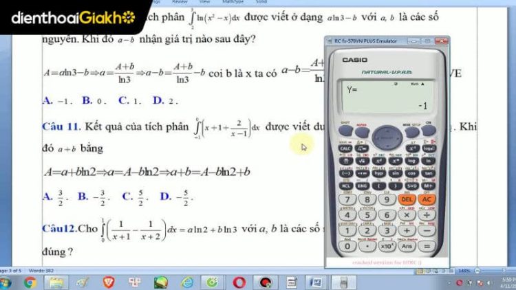 Cách bấm máy tính 580 nguyên hàm chuẩn xác