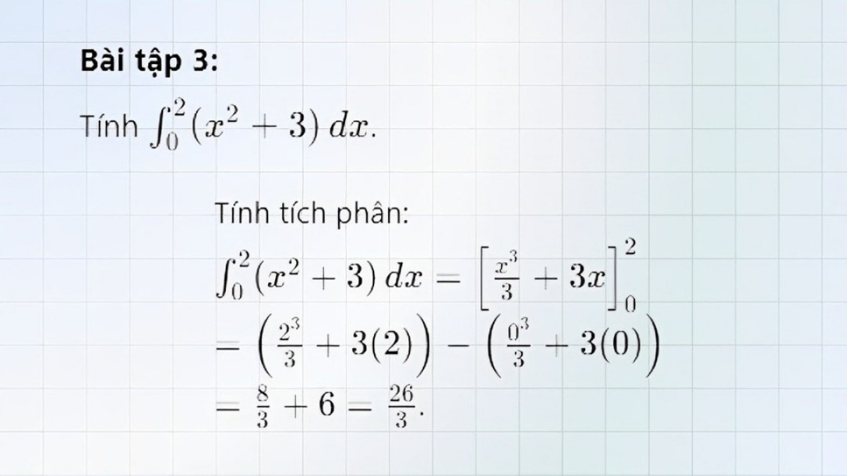 Tính tích phân của hàm số trên đoạn