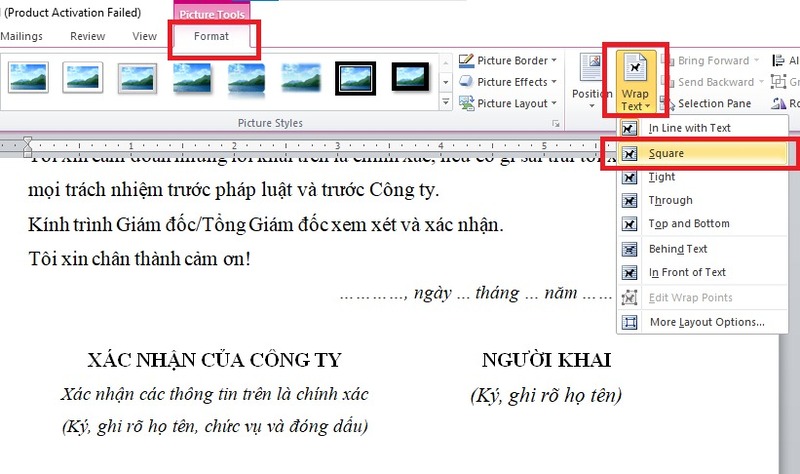 Cách chèn chữ ký viết tay vào Word