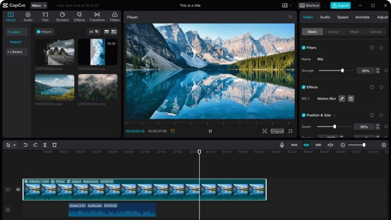 Tỉ lệ khung hình trên CapCut PC là gì