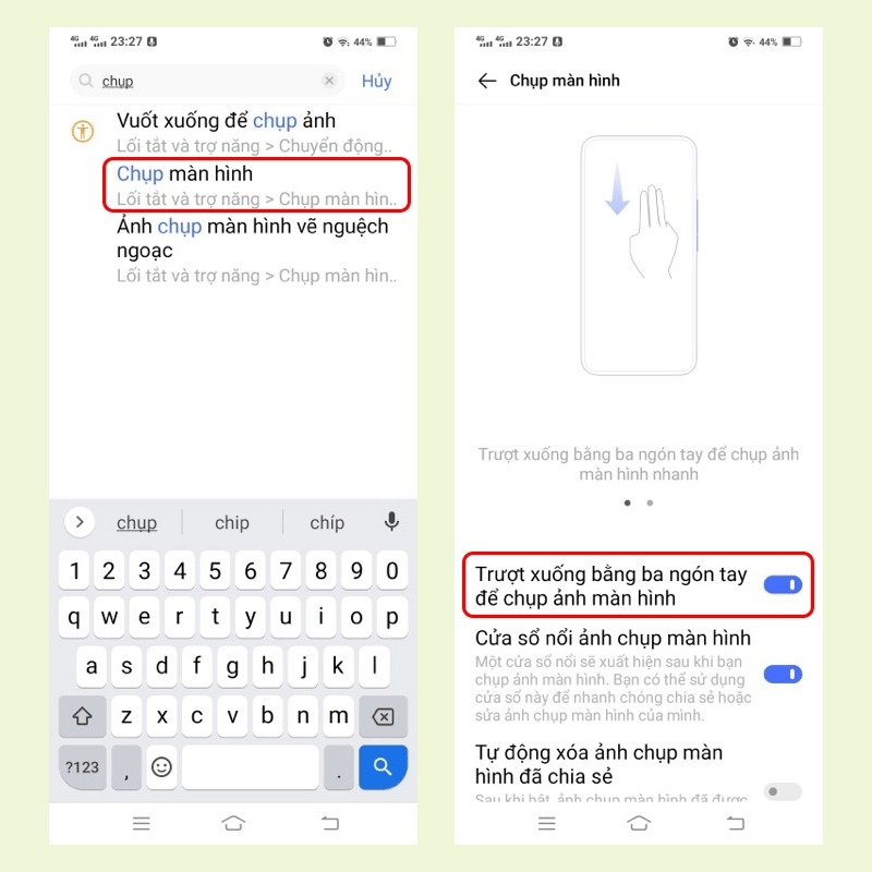 Cách chụp màn hình Realme