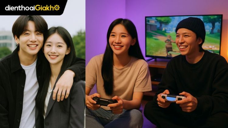 cách ghép ảnh idol và mình