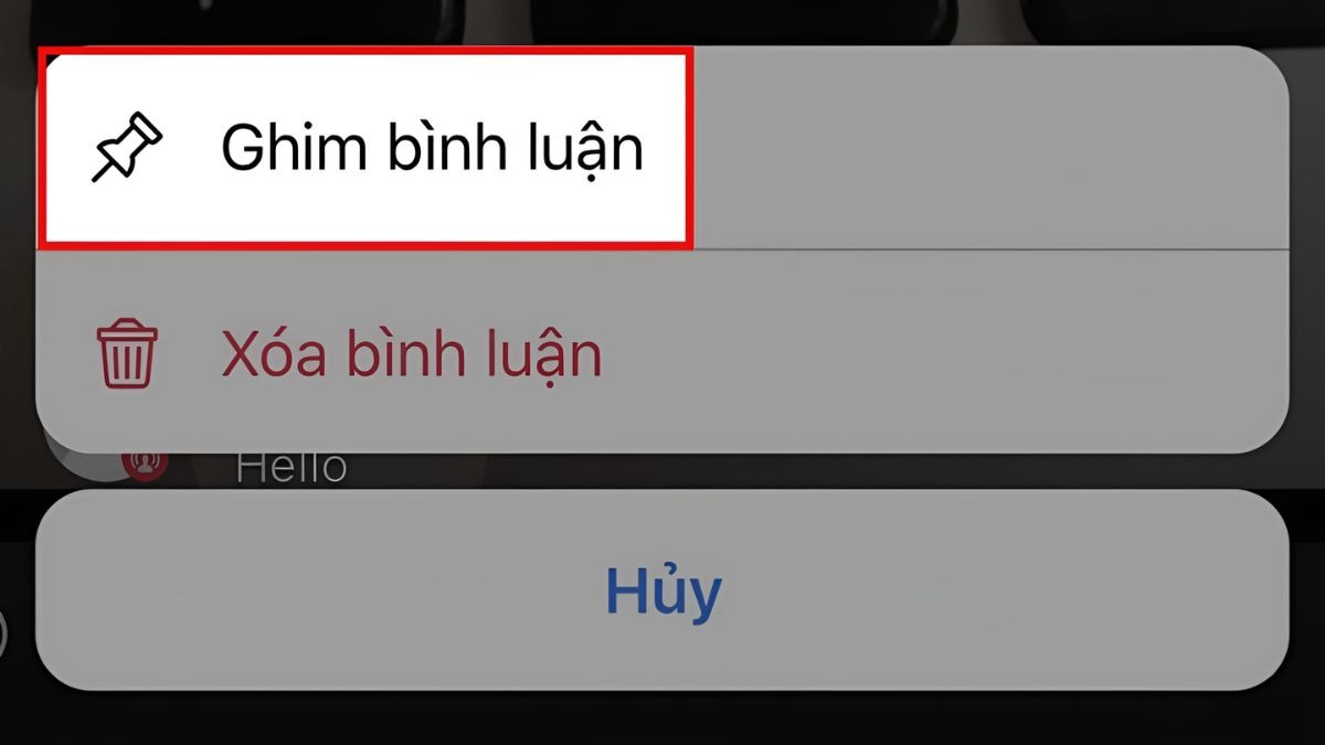 Cách ghim bình luận trên Facebook đơn giản