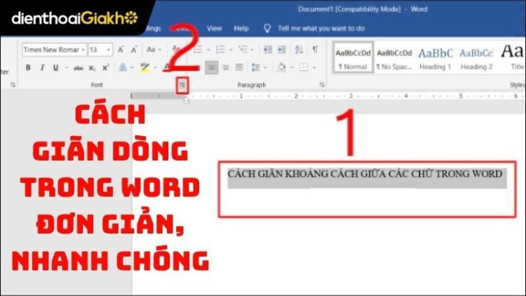 cách giãn dòng trong word