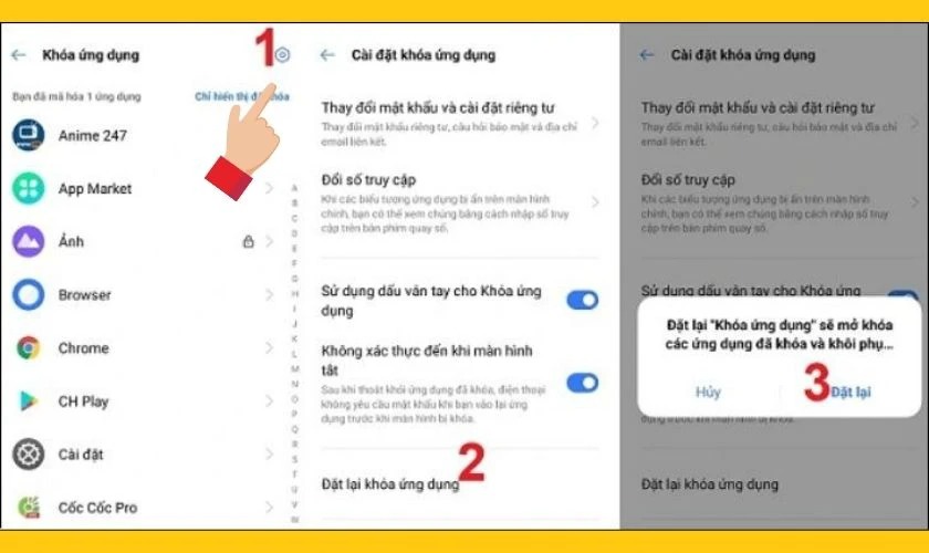 Để tắt khóa