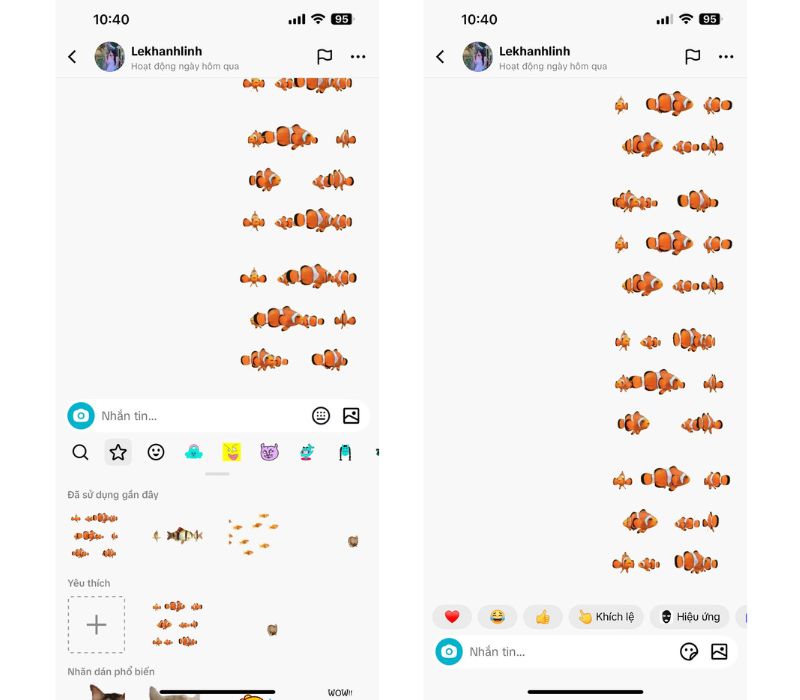cách lấy sticker con cá