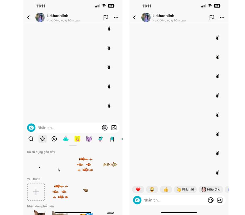 cách lấy sticker con kiến