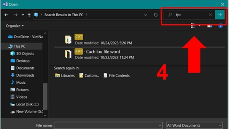 Cách mở file Word đã lưu bằng File