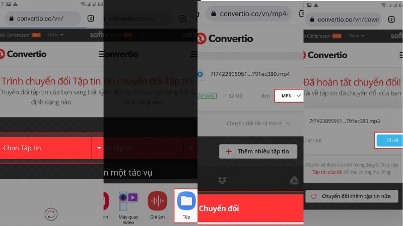 Tải nhạc bằng Convertio