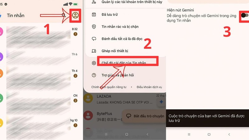 Cách tắt Gemini trong ứng dụng Tin nhắn trên Android