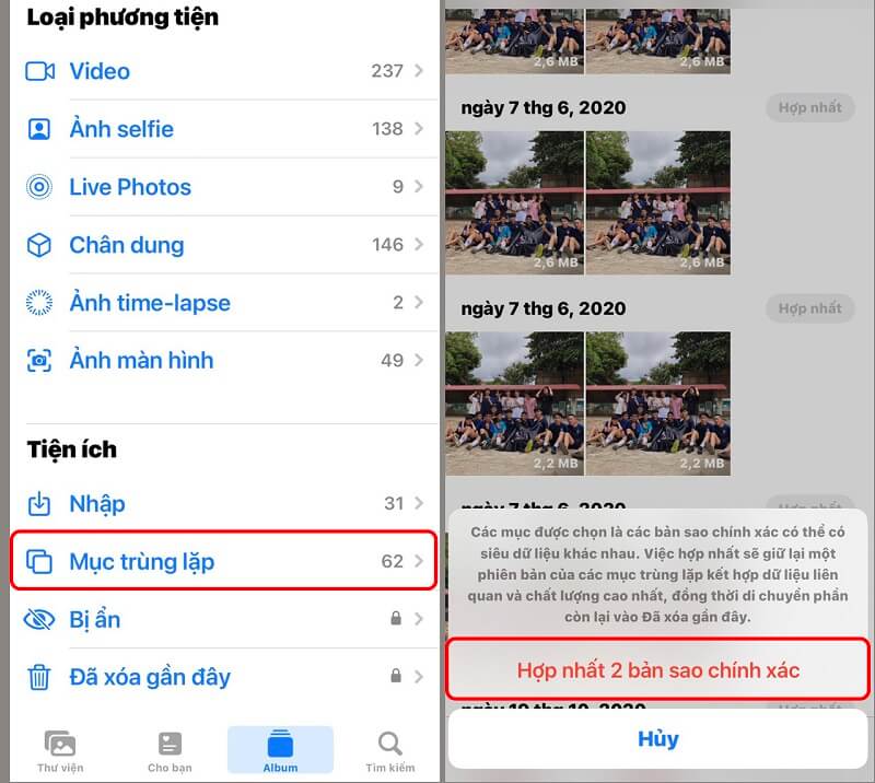 Xóa ảnh trong Album và bật lưu trữ ảnh lên iCloud