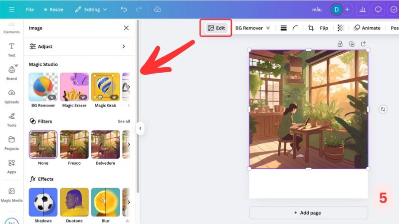 Bước 5: Tùy chỉnh và chỉnh sửa hình ảnh