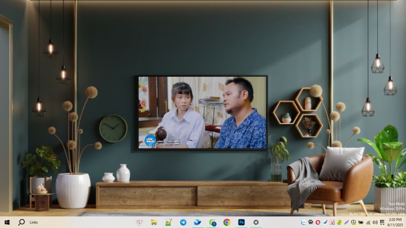 chèn video tivi hình nền laptop