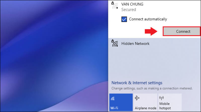 Dùng thanh Taskbar để bật WiFi trên máy Win 10 2