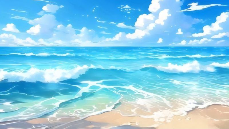 Hình nền biển màu xanh cho máy tính