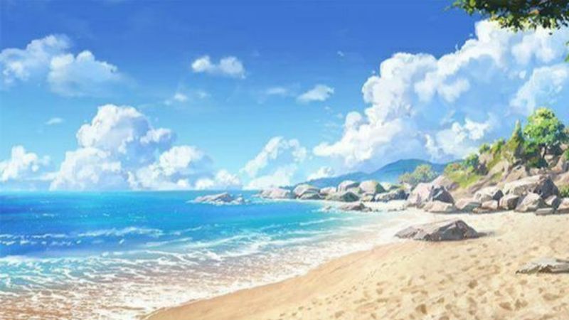 Hình nền biển màu xanh cho máy tính