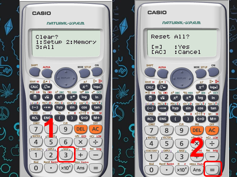 Cách reset máy tính Casio 2