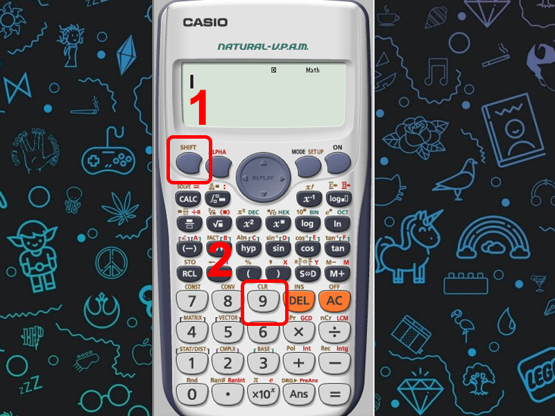 Cách reset máy tính Casio 1