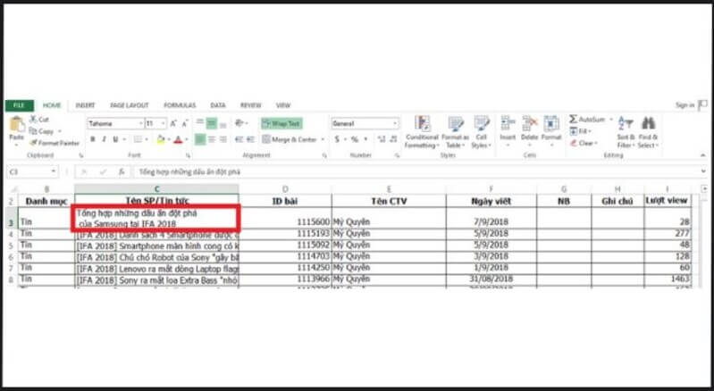 Xuống dòng bằng phím tắt Alt + Enter 2