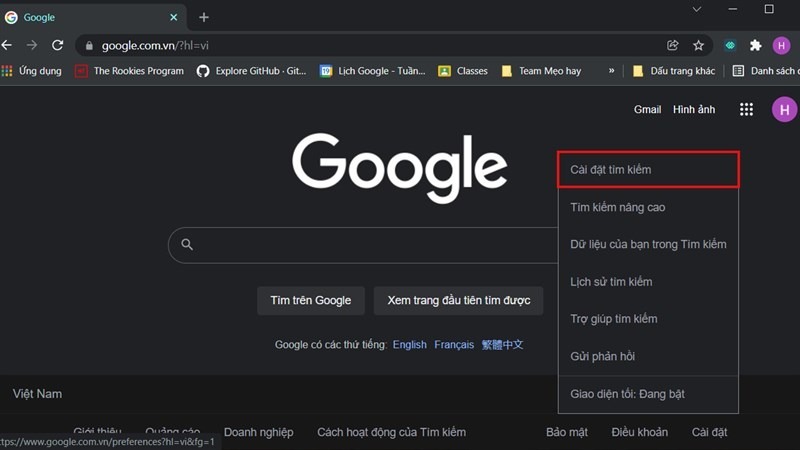 Cách tắt Safe Search trên Google bằng máy tính 2
