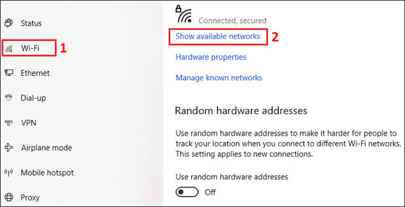 Tùy chọn Cài đặt để bật WiFi trên máy Win 10 3