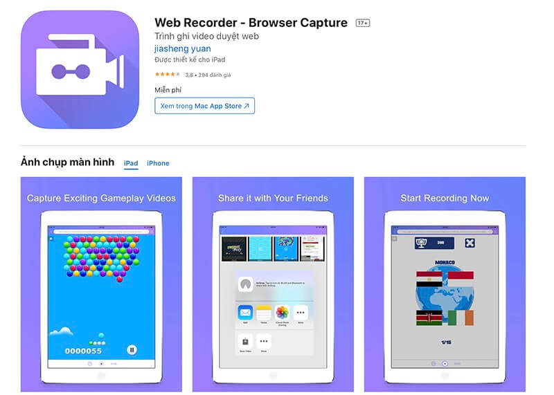 Web Recorder hỗ trợ ghi hình sắc nét