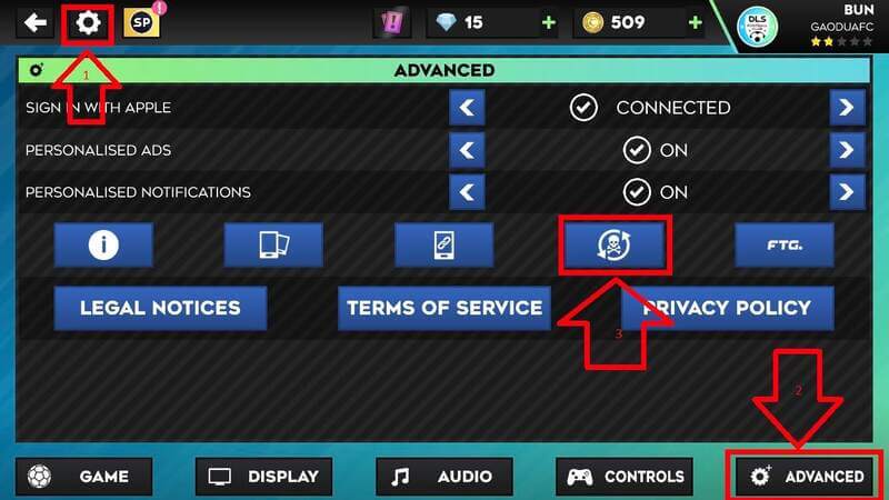 Cách xóa dữ liệu tài khoản game DLS 2
