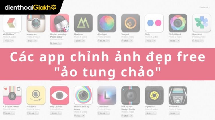 các app chỉnh ảnh đẹp free