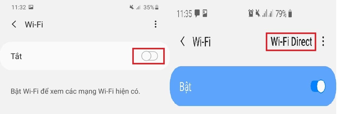 Cách chuyển dữ liệu qua Wi‑Fi Direct