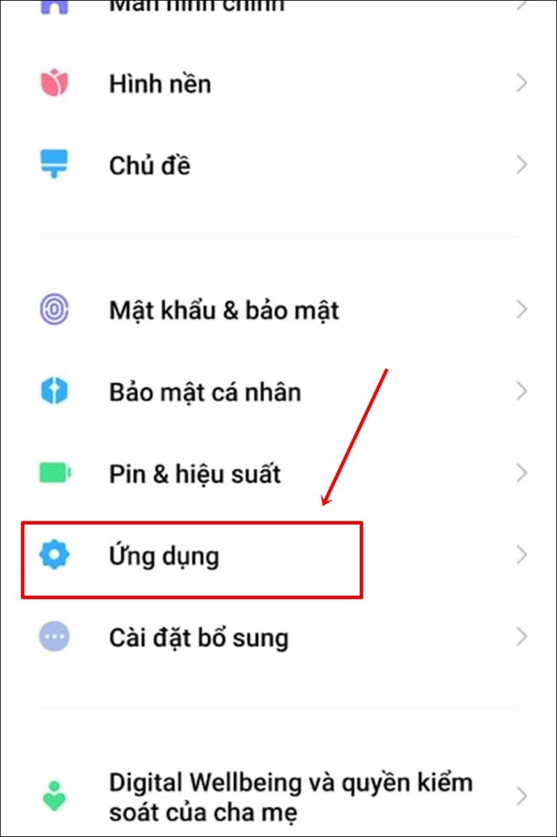Chọn Ứng dụng