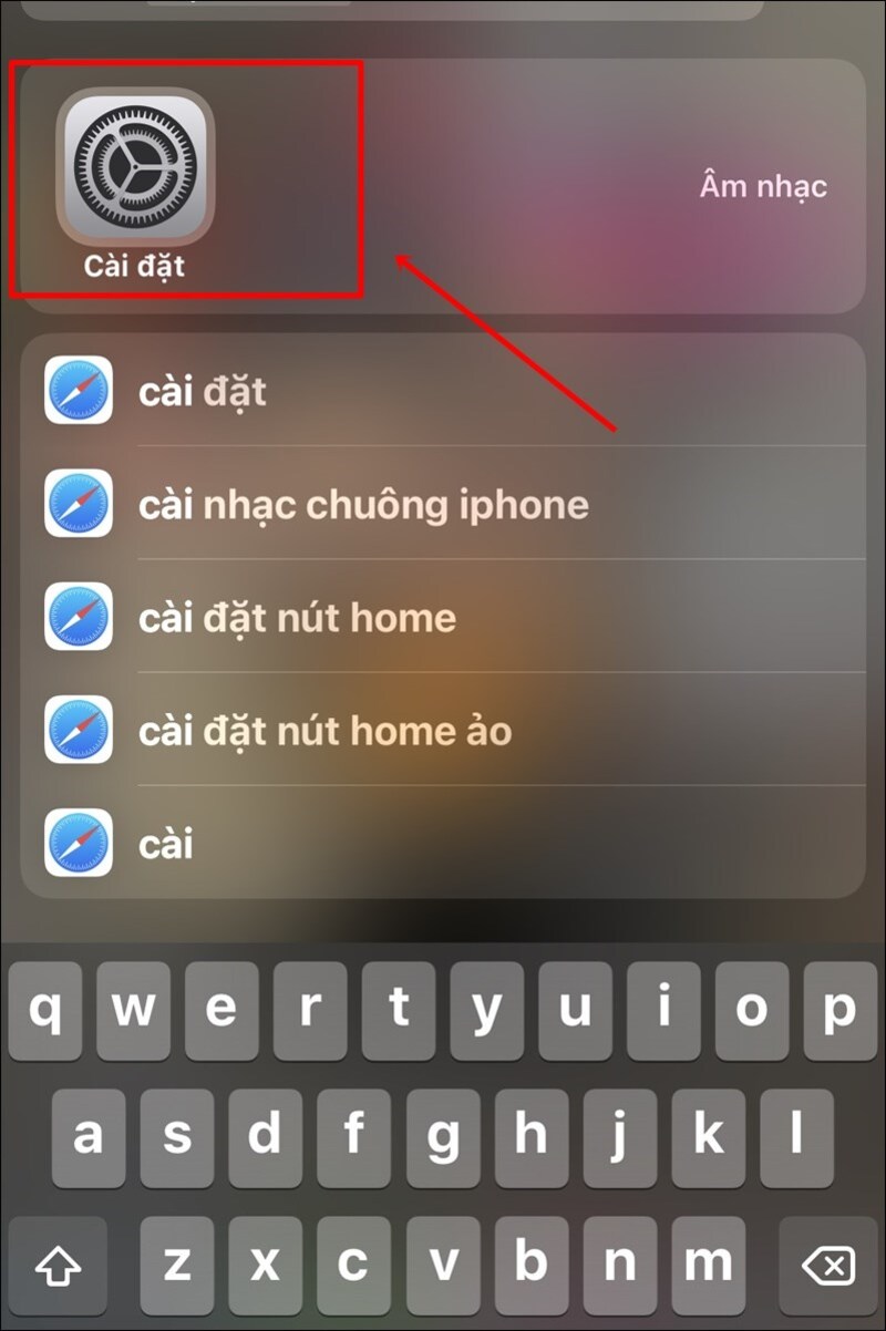 Mở Cài đặt
