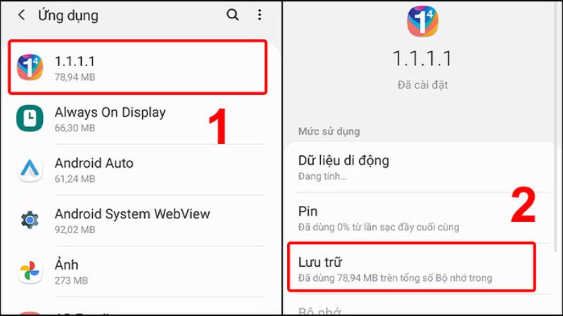 Chọn mục Lưu trữ