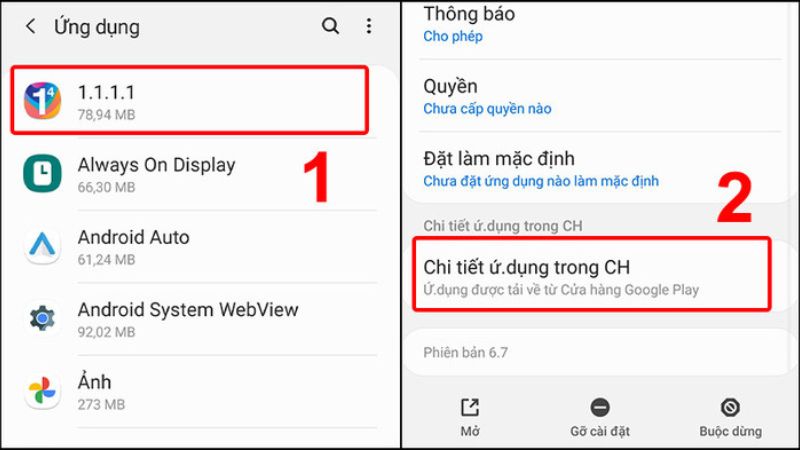 Chọn Chi tiết ứng dụng trong CH Play