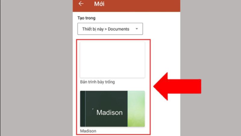 Chọn mẫu slide phù hợp