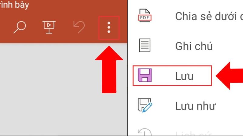 Lưu bài trình chiếu