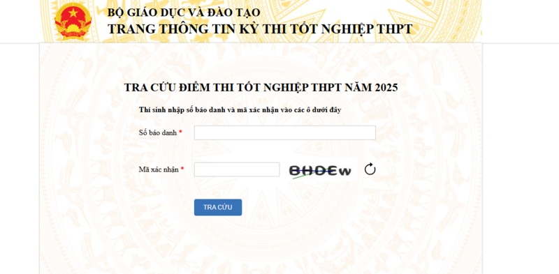 cách tra điểm thi thpt quốc gia 2025