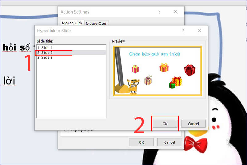 Tạo trò chơi hộp quà may mắn trên Powerpoint bước hai 8
